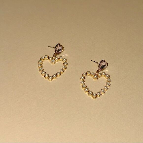 Crystal heart earrings N906 - Picture 3 of 4